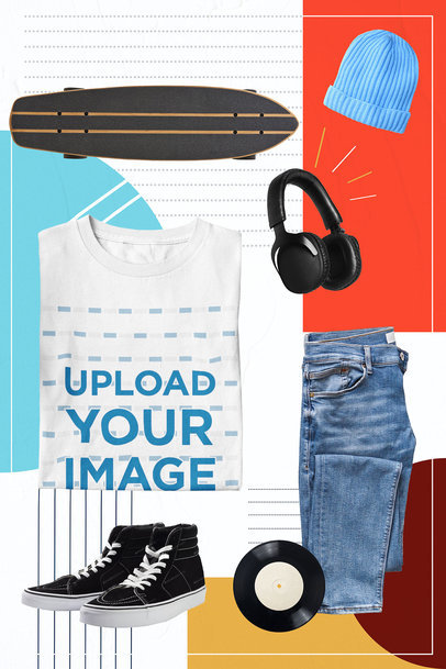 Collage Mockup Featuring a Customizable T-Shirt 42438-r-el2