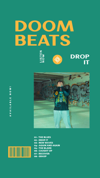 Simple Instagram Story Design Template Featuring a Hip-hop Music Playlist 2847e-el1