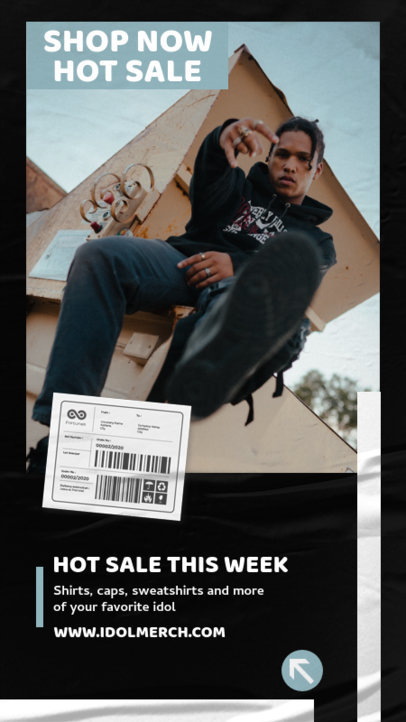 Instagram Story Design Maker for a West-Coast Hip-Hop Artist's Merch 2877a-el1