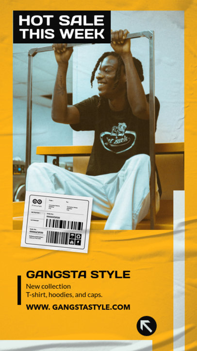 Instagram Story Creator Featuring a Hip-Hop Artist's Merch Promo