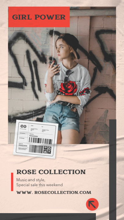 Instagram Story Design Template to Promote a Pop Female Artist's Merch