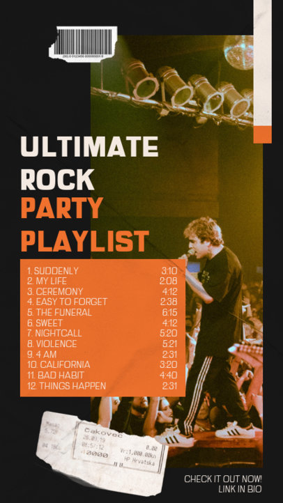 Instagram Story Design Template to Share a Rock Playlist 2839E-el1