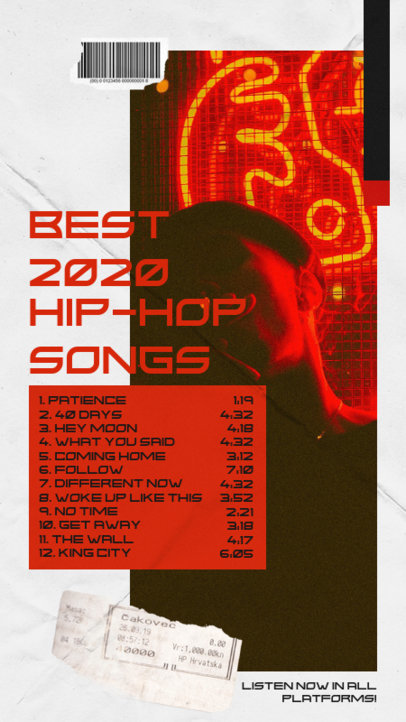 Instagram Story Design Maker to Promote a Hip Hop Playlist