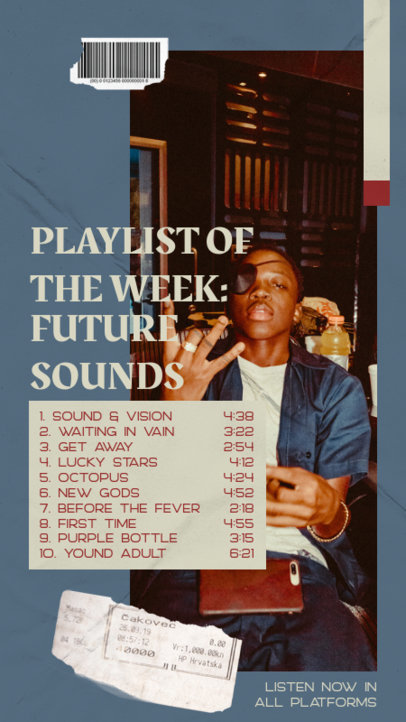 Promotional Instagram Story Design Template for a Rap Playlist 2839a-el1