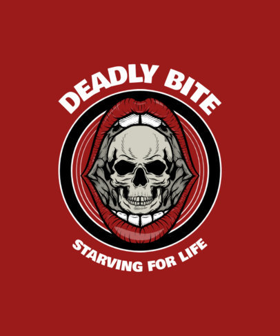 T-Shirt Design Template Featuring Cool Skull Graphics