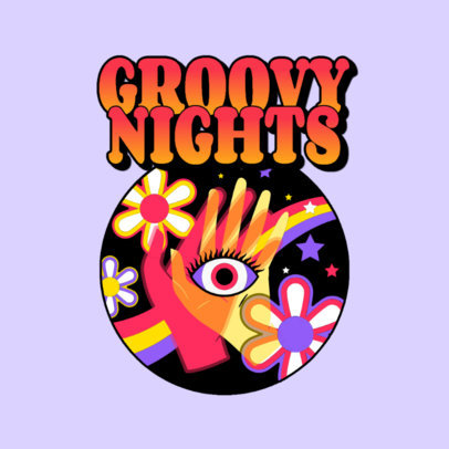 New-Age Music Logo Template Featuring Psychedelic Illustrations 