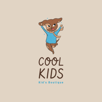Logo Creator for a Kids Apparel Brand with a Friendly Cartoon