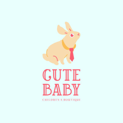 Kids' Boutique Logo Template with a Cute Bunny Illustration