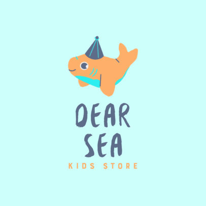 Kids' Clothing Store Logo Maker Featuring a Small Shark Graphic 