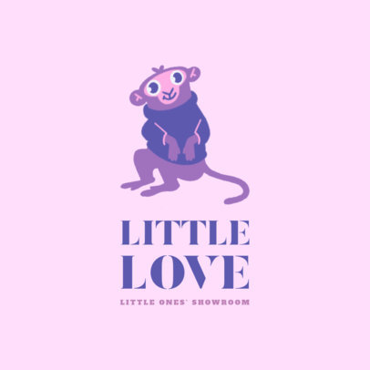 Logo Maker for a Kids' Clothing Brand with a Monkey Graphic