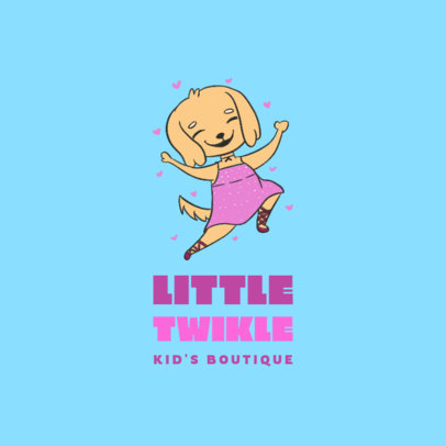 Logo Template for a Junior's Apparel Brand with a Joyful Cartoon