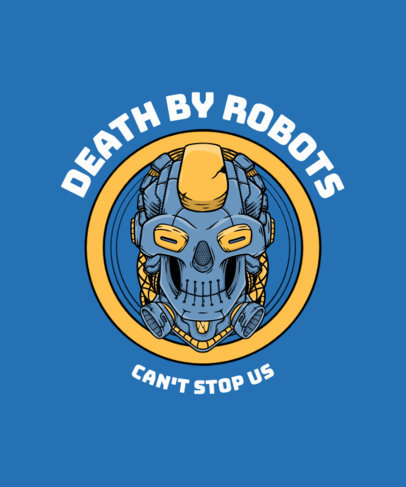 T-Shirt Design Maker Featuring a Robotic Skull