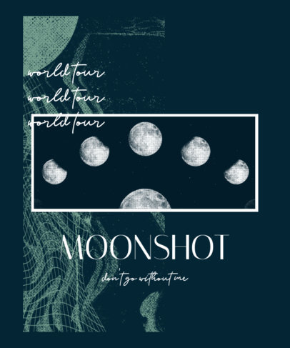 Moon-Themed T-Shirt Design Creator for the World Tour of a Musician