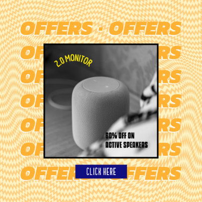 Ad Banner Generator to Announce a Discount on Dropshipping Speakers 2937j