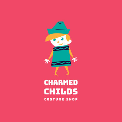 Kid's Clothing Brand Logo Template with a Cute Illustration Style