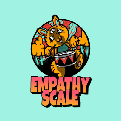 Logo Maker Featuring a Psychedelic Graphic of a Rabbit for an Acid House DJ