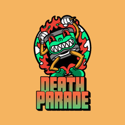 70s Music Logo Template with a Cartoonish Snare Illustration 