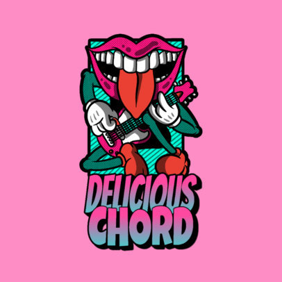 Illustrated Logo Template Featuring a Psychedelic Rock Influence 3655m