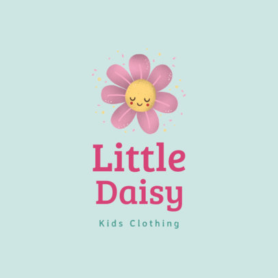 Kids' Clothing Brand Logo Generator Featuring a Cute Flower Clipart 