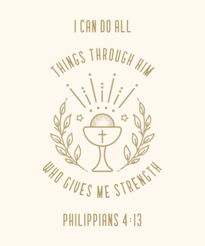 T-Shirt Design Template Featuring Christian Quotes
