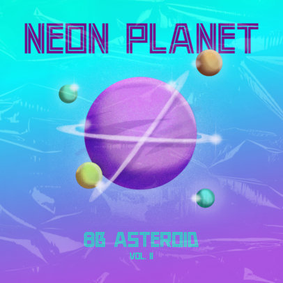 Rock Album Cover Maker Featuring an Airbrushed Planet Illustration 2943c