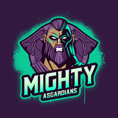 Gaming Logo Creator Featuring a Mighty Nordic God Illustration