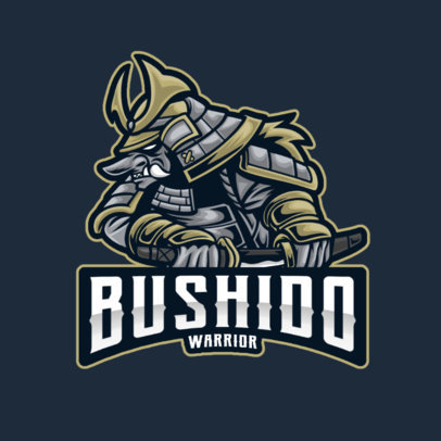 Gaming Logo Template Featuring an Oni Demon in Samurai Armor