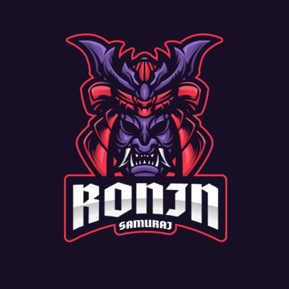 Cool Logo Template for Gamers Featuring a Samurai Helmet Clipart