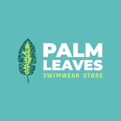 Logo Maker for Swimwear Stores Featuring a Leaf Illustration 
