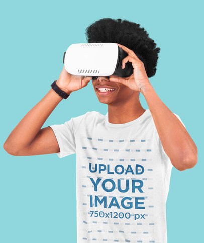 T-Shirt Mockup of a Gamer Wearing a VR Headset 42659-r-el2