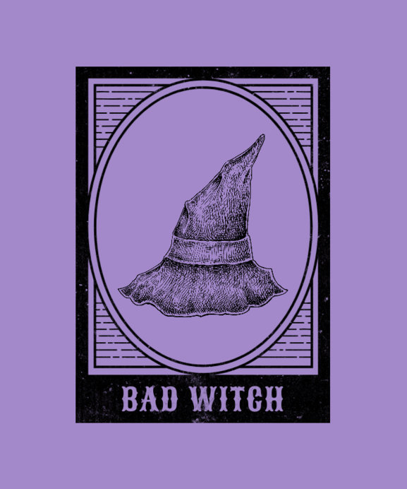 Placeit - T-Shirt Design Creator with a Witch Hat Graphic