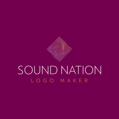 EDM Logo Template Featuring a Thin-Line Geometric Shape 3694g