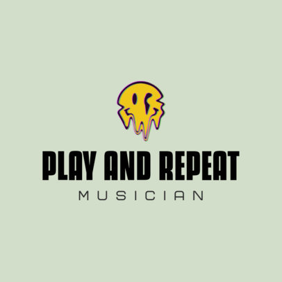 House Music Logo Template Featuring a Melting Emoji 3694h