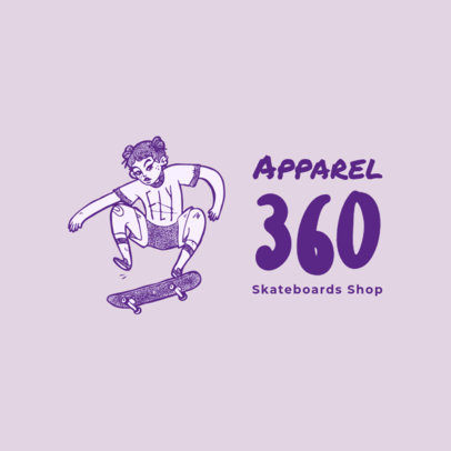 Logo Generator for an Apparel Brand Featuring a Skater Illustration 