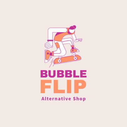 Logo Template for Streetwear Brands Featuring a Skater Graphic 