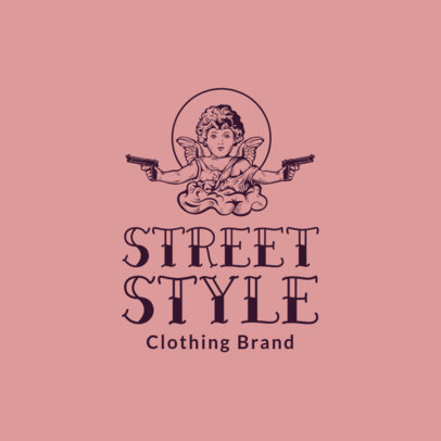 Logo Maker for an Urban Apparel Brand Featuring a Gangster Angel Graphic 