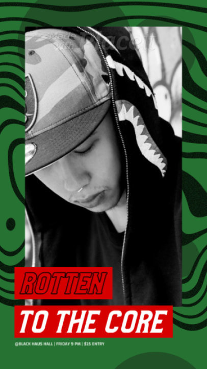 Instagram Story Video Maker Featuring Animated Graphics for a Rap Artist Promo