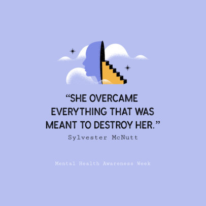 Instagram Post Template for Daily Mental Health Quotes