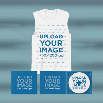 Merch Bundle Mockup of a Sleeveless Shirt and Two CD Jewel Cases 43376-r-el2