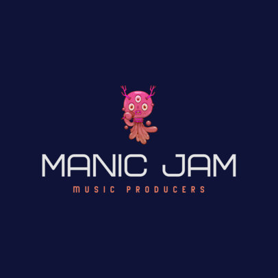 Logo Maker for a Music Producer Featuring an Alien Character 3694q