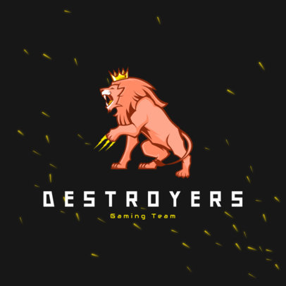 Logo Creator Featuring a Ferocious Lion with a Crown