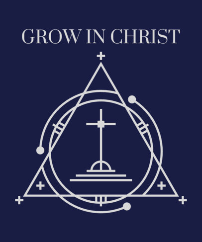 Minimalist T-Shirt Design Template with a Christianity Cross Graphic