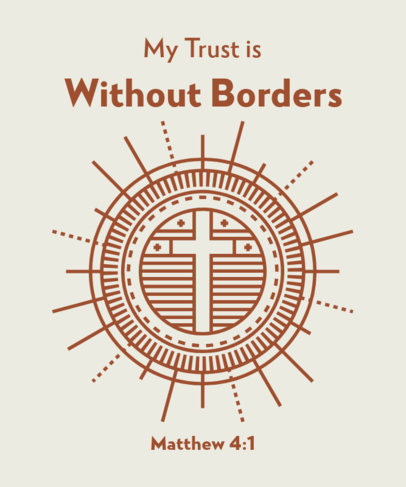 T-Shirt Design Creator Featuring a Christian Quote with a Cross Graphic