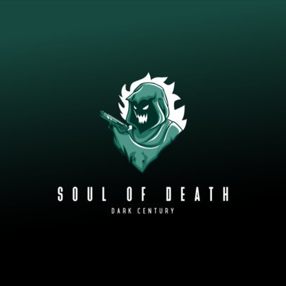 Logo Maker Featuring a Spectre with a Gun 3693n