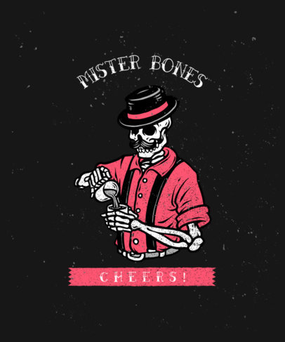 T-Shirt Design Maker with a Skeleton Barista Illustration