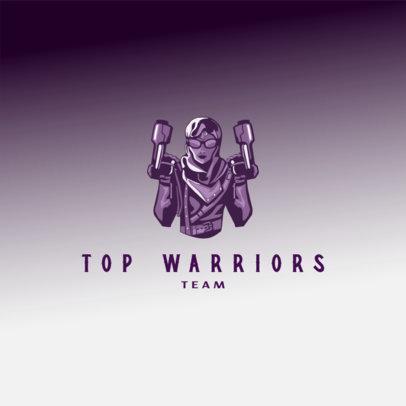 Logo Maker Featuring a Futuristic Warrior with Two Guns