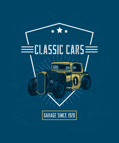 T-Shirt Design Creator Featuring a Classic Hot Rod Automobile 2936b-el1