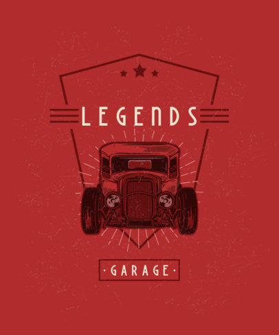 T-Shirt Design Template for a Hot Rod Garage Club 2936c-el1