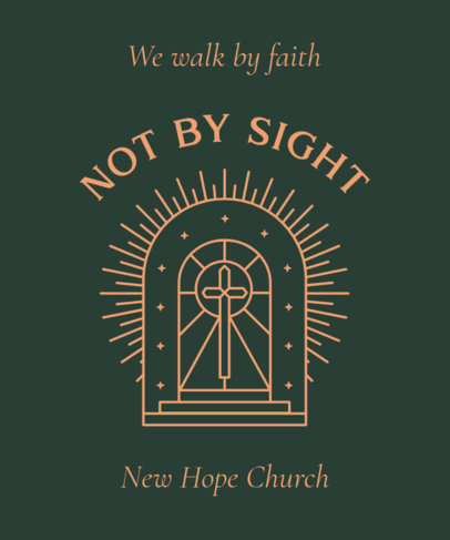 T-Shirt Design Template with a Christianity Cross Graphic