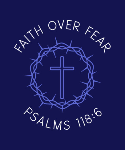 T-Shirt Design Template Featuring a Crown of Thorns Graphic